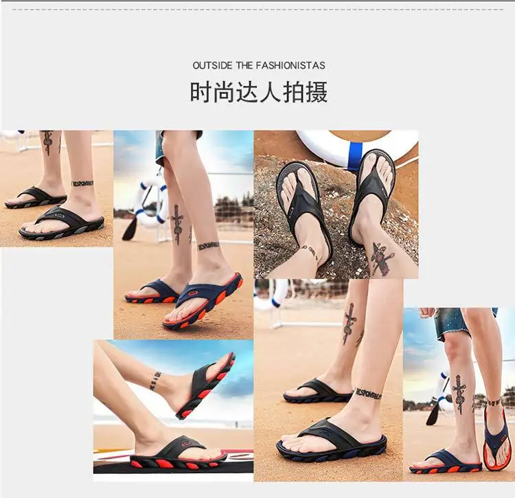 Men's Blue Orange Beach Flip-Flops 2024 — feature 4