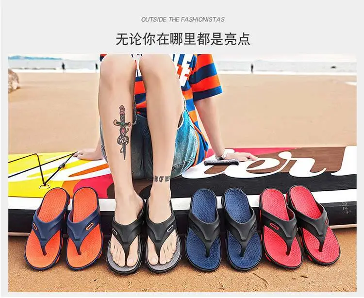 Men's Blue Orange Beach Flip-Flops 2024 — feature 5