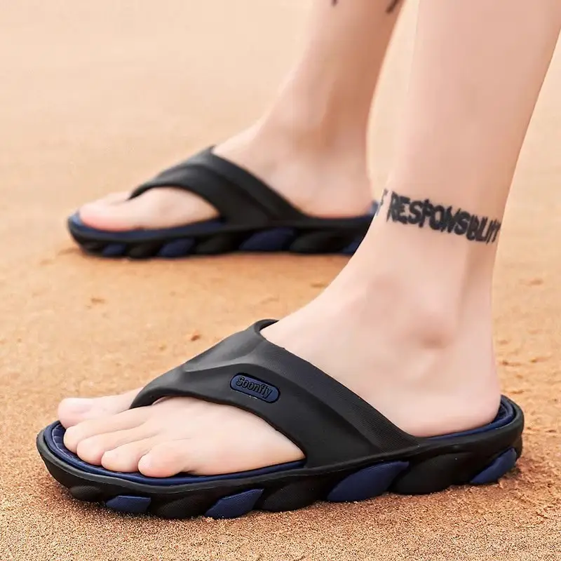 Men's Blue Orange Beach Flip-Flops 2024