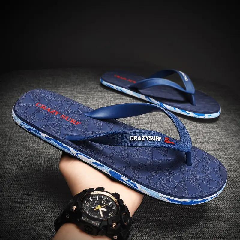 Men's Blue Orange Beach Flip-Flops 2024