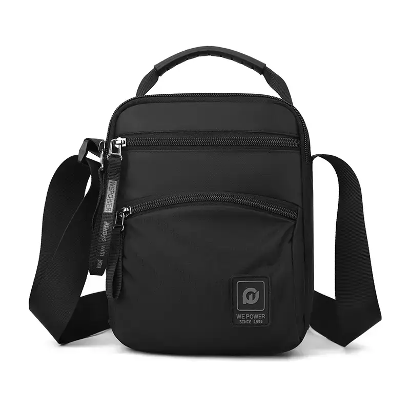 Men's Black Blue Crossbody Backpack with Adjustable Strap - Image 9