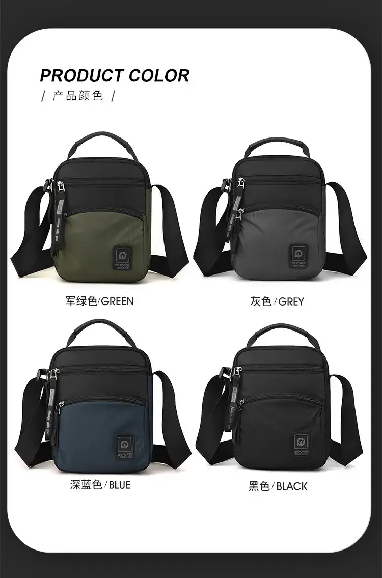 Men's Black Blue Crossbody Backpack with Adjustable Strap — feature 16