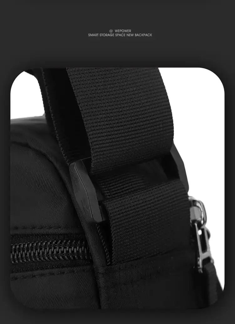 Men's Black Blue Crossbody Backpack with Adjustable Strap — feature 23