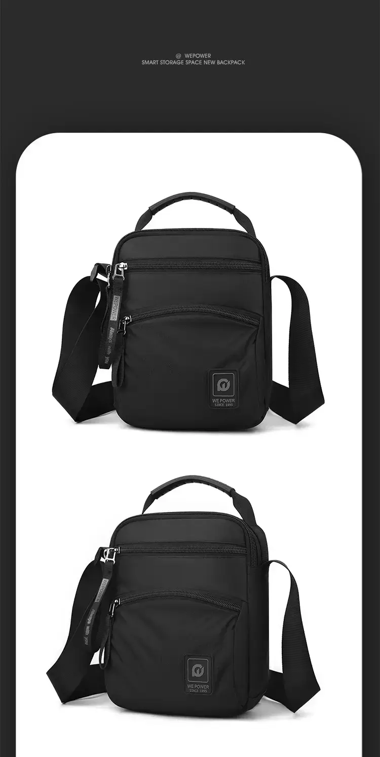 Men's Black Blue Crossbody Backpack with Adjustable Strap — feature 25