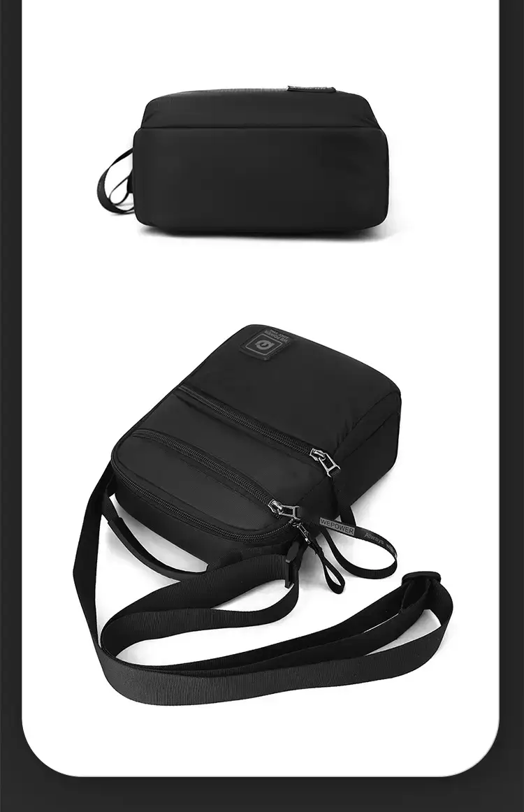 Men's Black Blue Crossbody Backpack with Adjustable Strap — feature 27