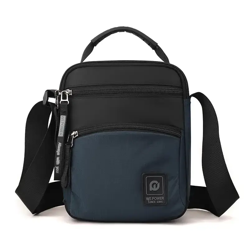 Men's Black Blue Crossbody Backpack with Adjustable Strap - Image 3