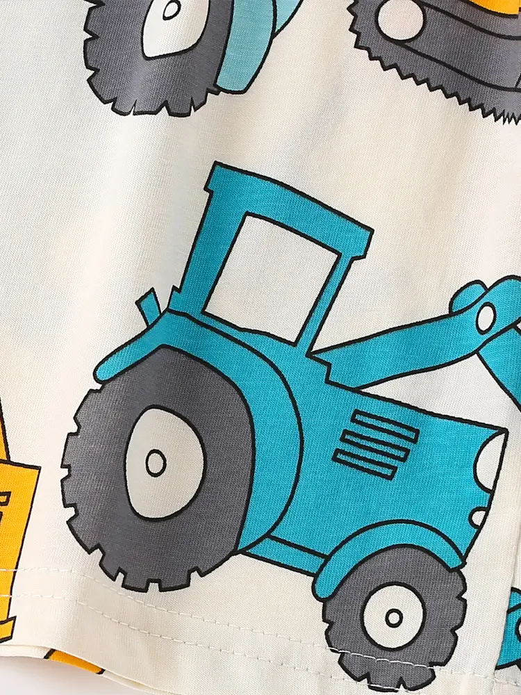 Malwee Boys Cotton T-Shirt Blue Tractor Print