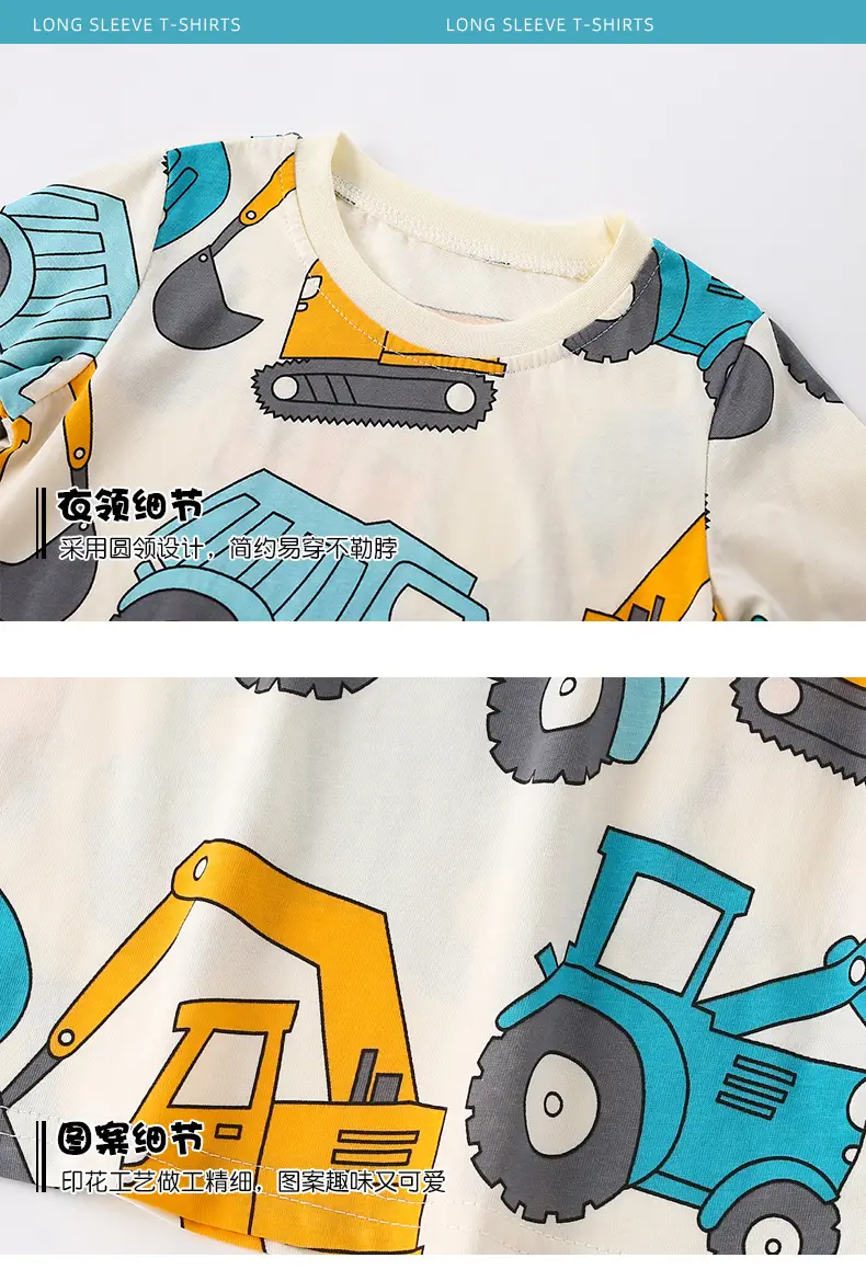 Malwee Boys Cotton T-Shirt Blue Tractor Print — feature 7