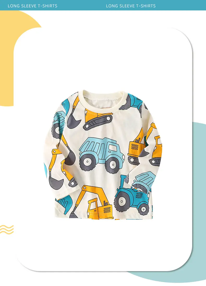 Malwee Boys Cotton T-Shirt Blue Tractor Print — feature 9