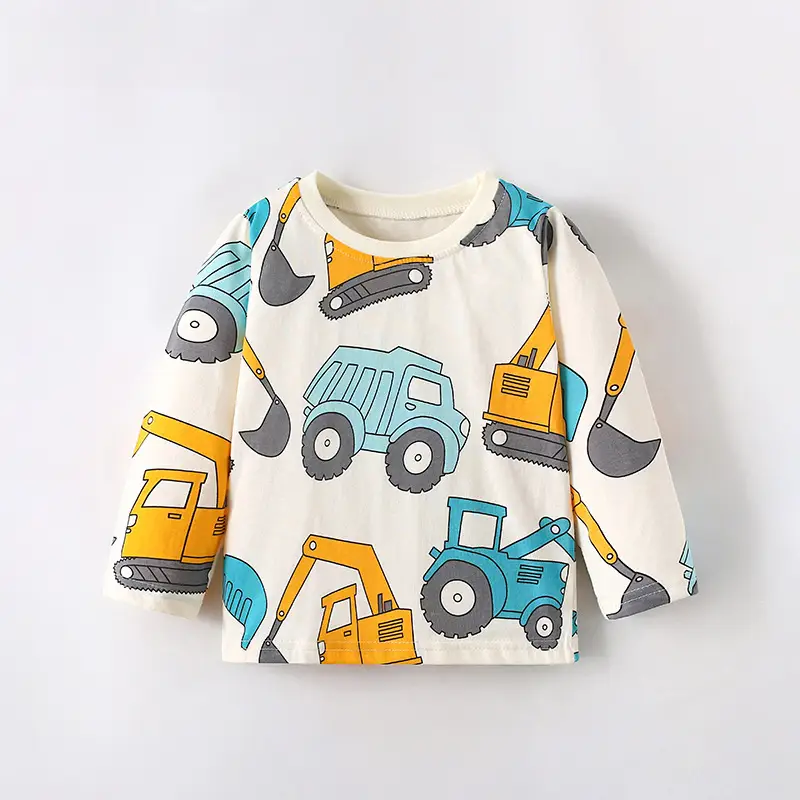 Malwee Boys Cotton T-Shirt Blue Tractor Print