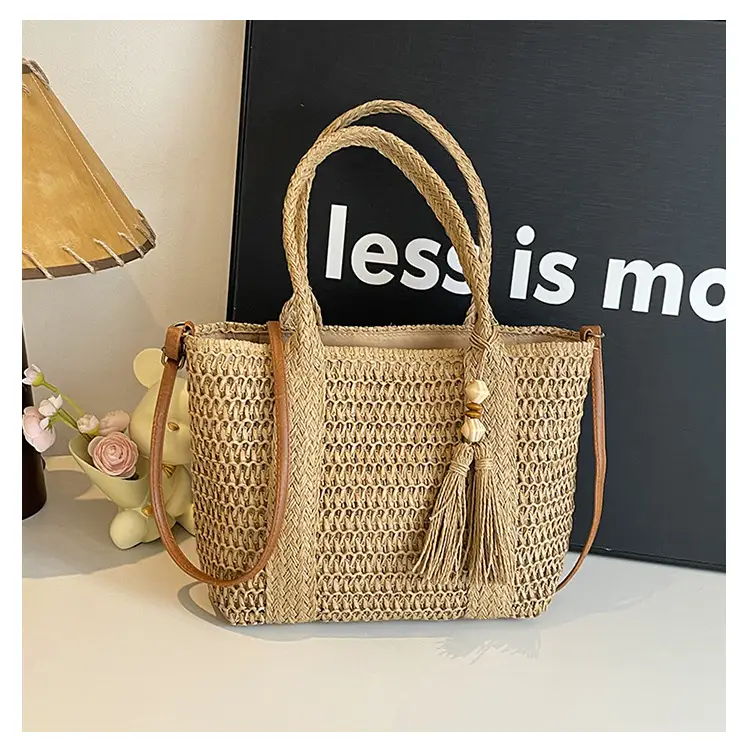 Women Straw Tote Bag Large Capacity Summer Beach Commuting — feature 11