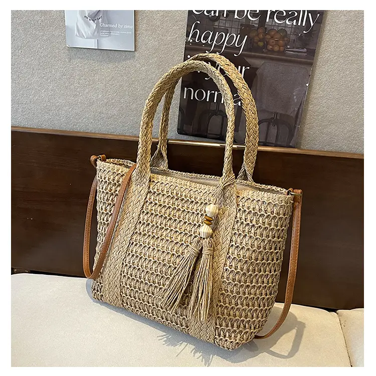 Women Straw Tote Bag Large Capacity Summer Beach Commuting — feature 16