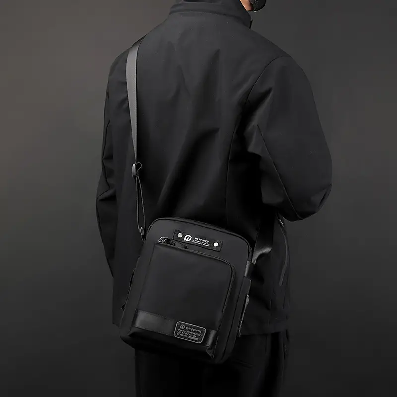 Men's Blue Crossbody Bag with 360° Rotation - Image 6