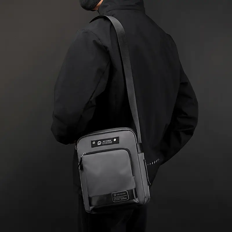 Men's Blue Crossbody Bag with 360° Rotation - Image 7