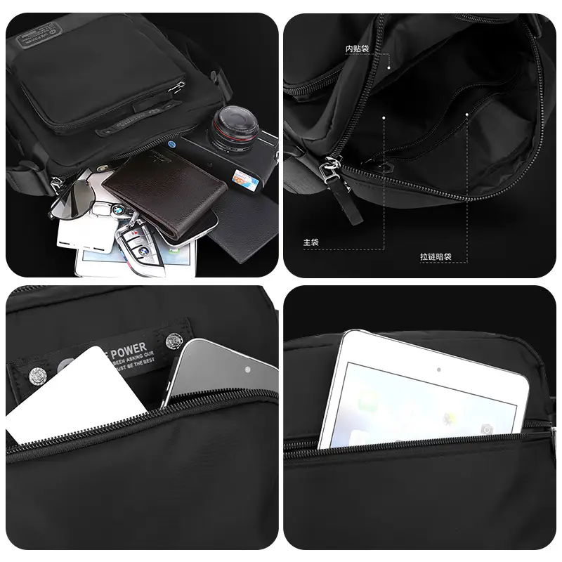 Men's Blue Crossbody Bag with 360° Rotation - Image 8
