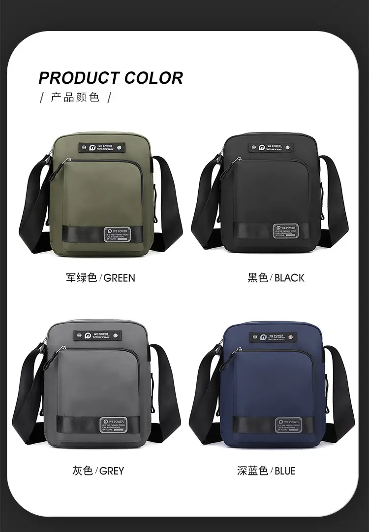 Men's Blue Crossbody Bag with 360° Rotation — feature 14
