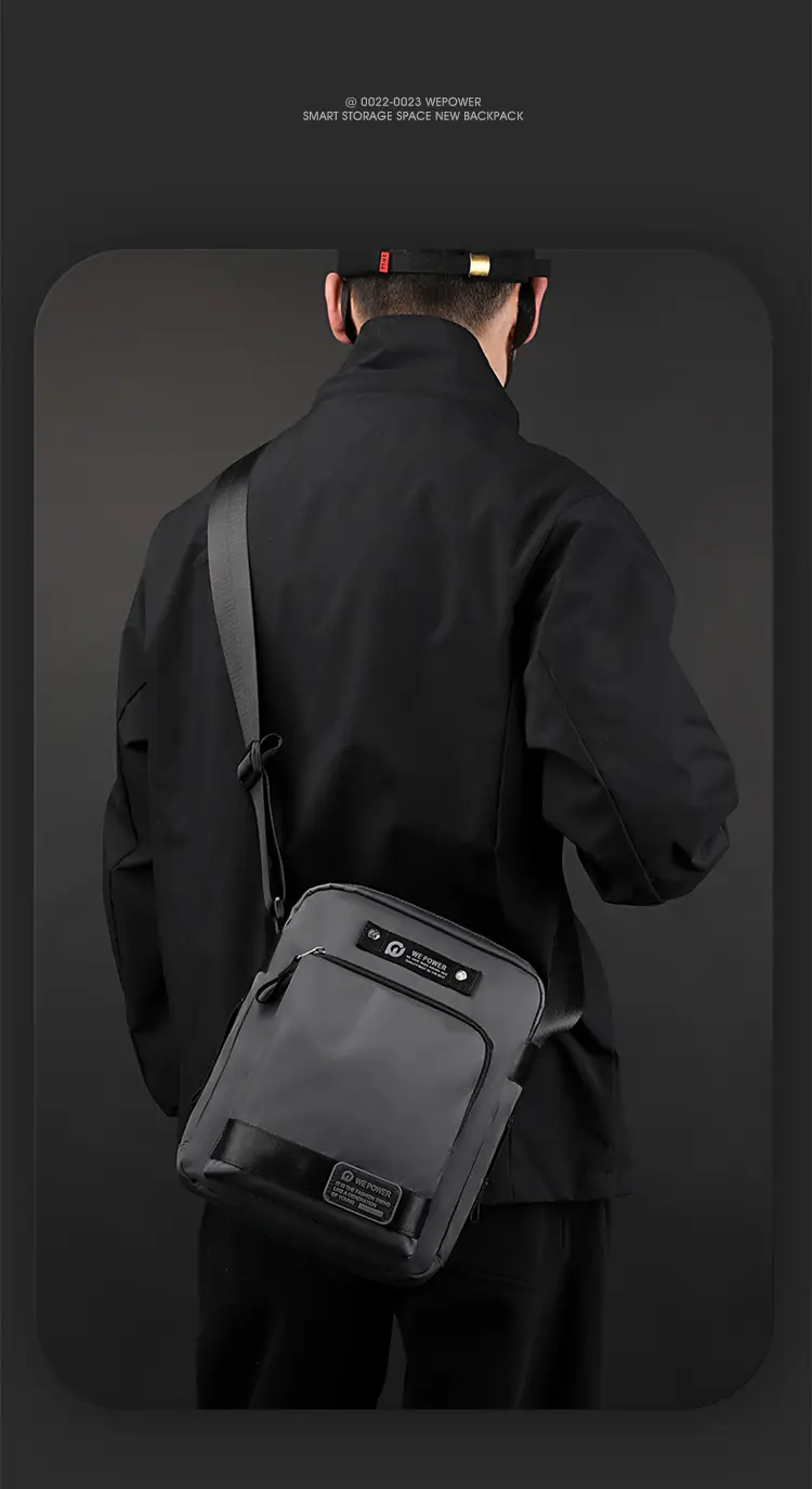 Men's Blue Crossbody Bag with 360° Rotation — feature 17