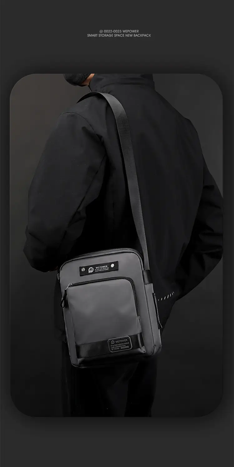 Men's Blue Crossbody Bag with 360° Rotation — feature 19
