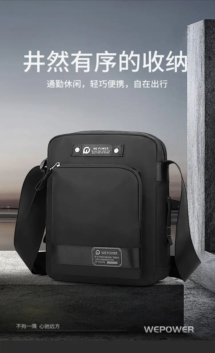 Men's Blue Crossbody Bag with 360° Rotation — feature 3