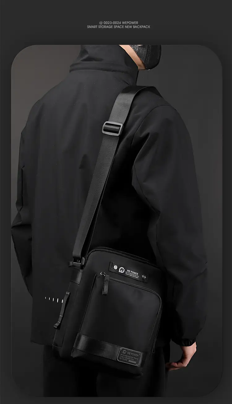 Men's Blue Crossbody Bag with 360° Rotation — feature 4