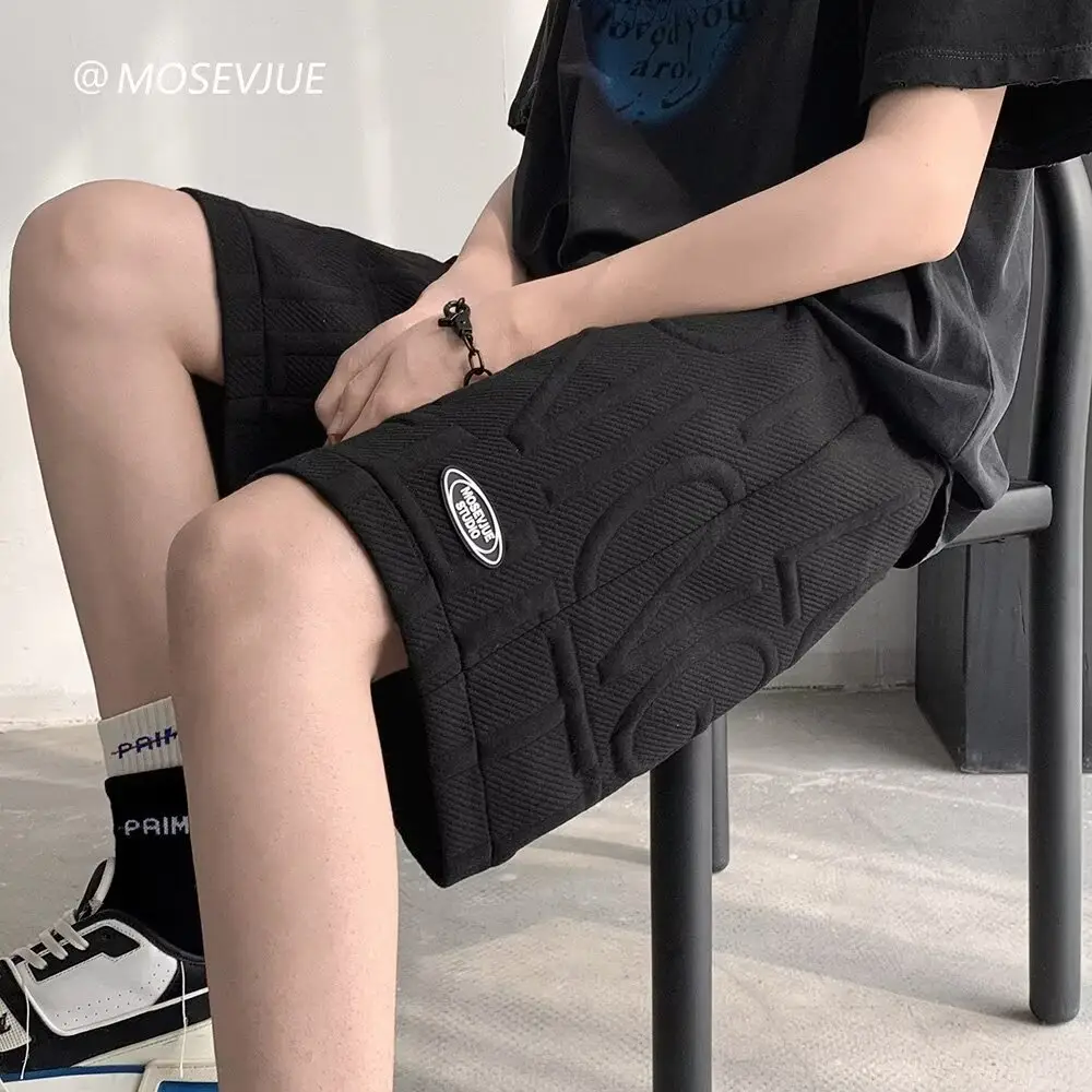 Men's Waffkle Foam Printed Shorts Black 2024 - Image 5