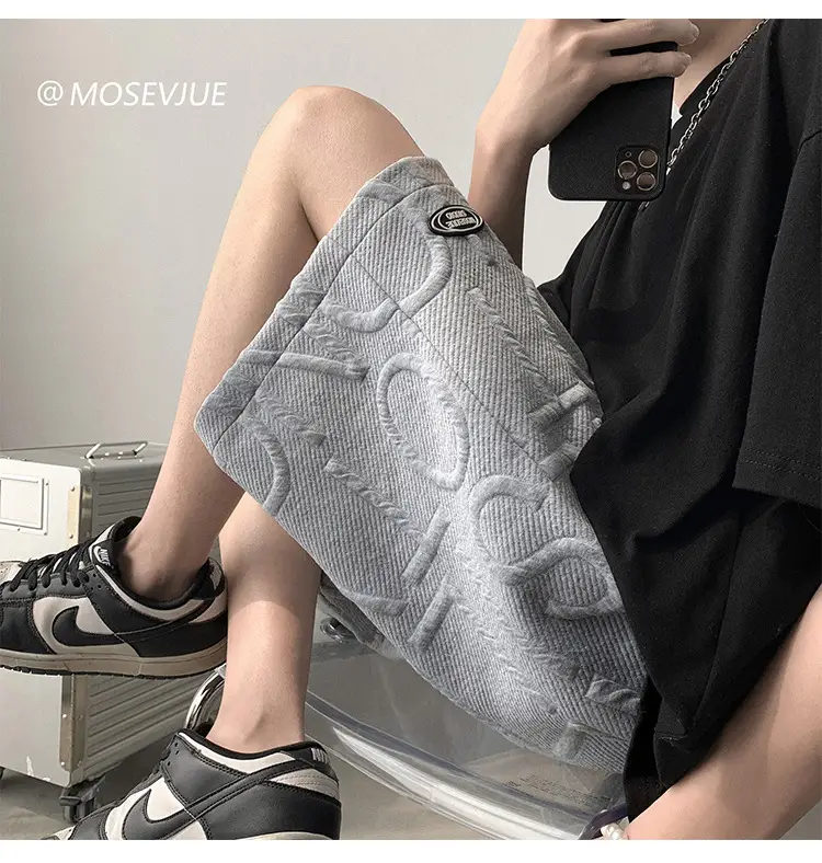 Men's Waffkle Foam Printed Shorts Black 2024 — feature 1
