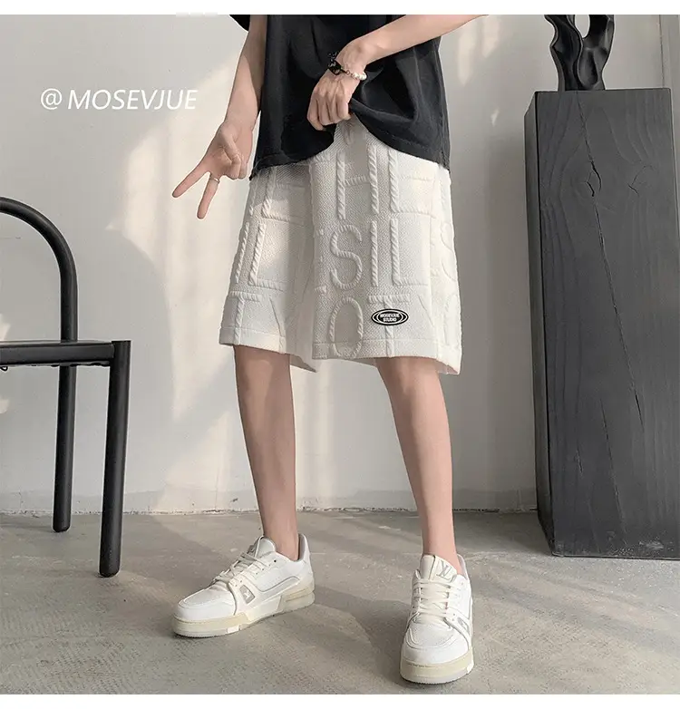 Men's Waffkle Foam Printed Shorts Black 2024 — feature 10