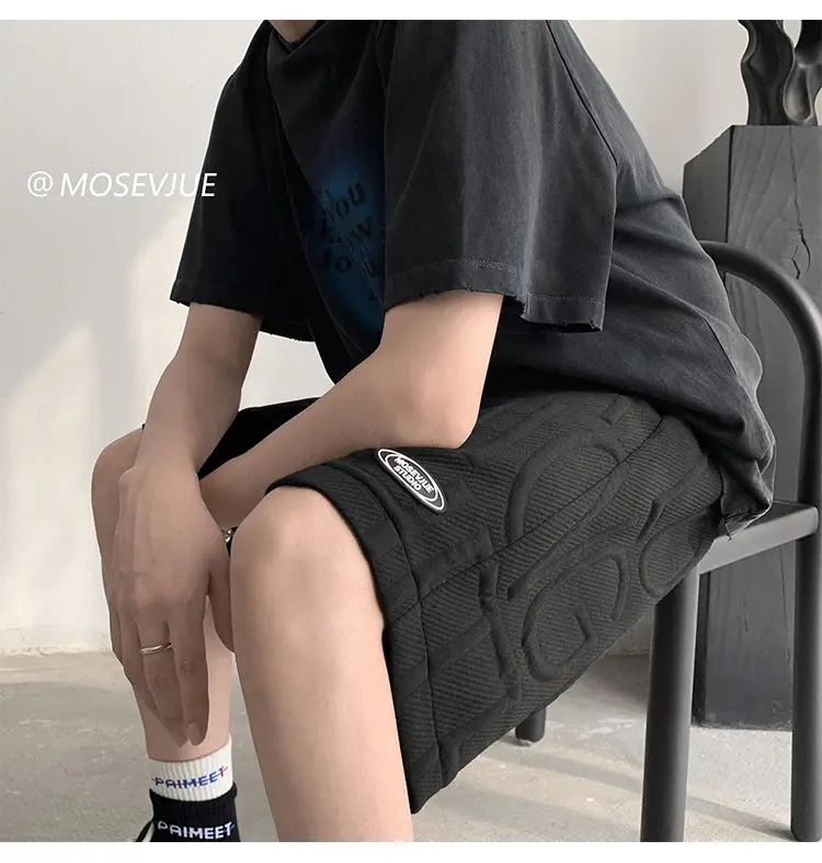 Men's Waffkle Foam Printed Shorts Black 2024 — feature 11