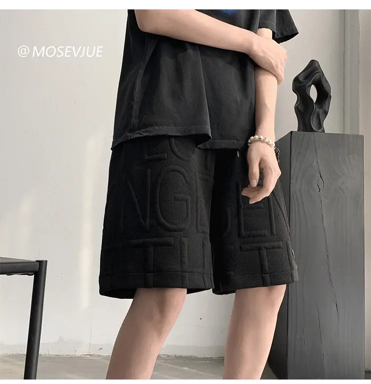 Men's Waffkle Foam Printed Shorts Black 2024 — feature 12