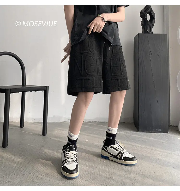 Men's Waffkle Foam Printed Shorts Black 2024 — feature 13