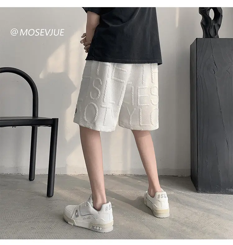 Men's Waffkle Foam Printed Shorts Black 2024 — feature 9