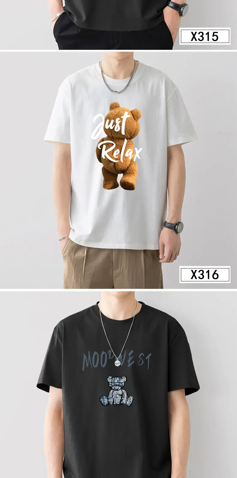 Men Printed Cotton T-Shirt White Loose Fit Summer — feature 5