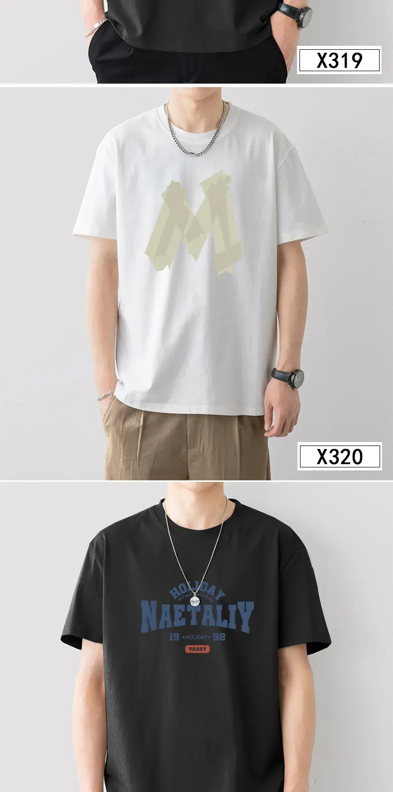 Men Printed Cotton T-Shirt White Loose Fit Summer — feature 7