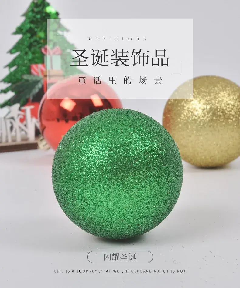 Red Glitter Christmas Balls 24 Pack Hanging Decor — feature 1