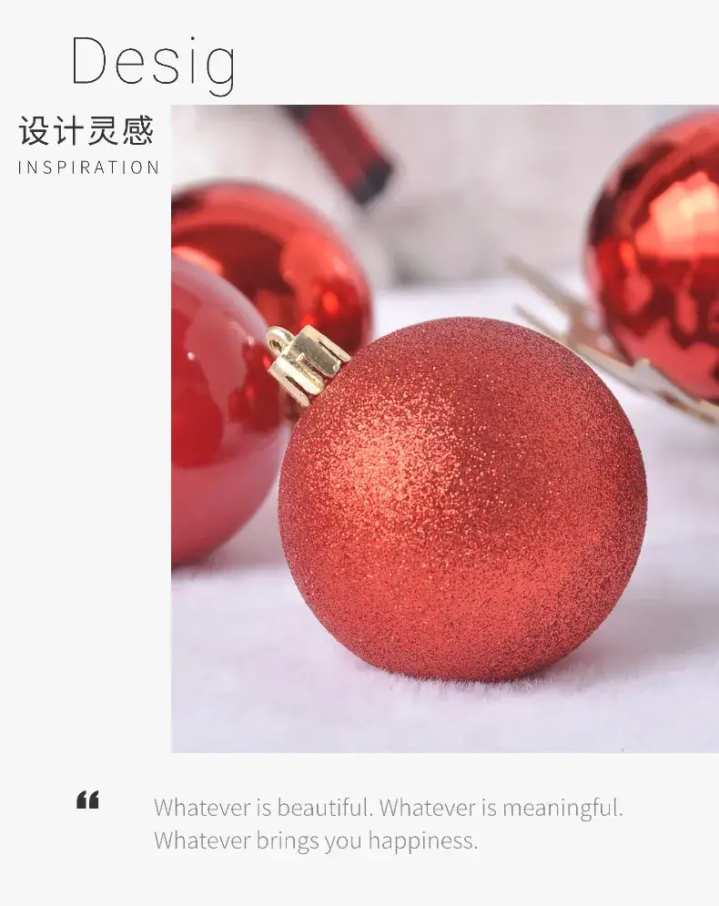 Red Glitter Christmas Balls 24 Pack Hanging Decor — feature 2