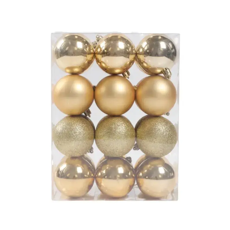Red Glitter Christmas Balls 24 Pack Hanging Decor - Image 3