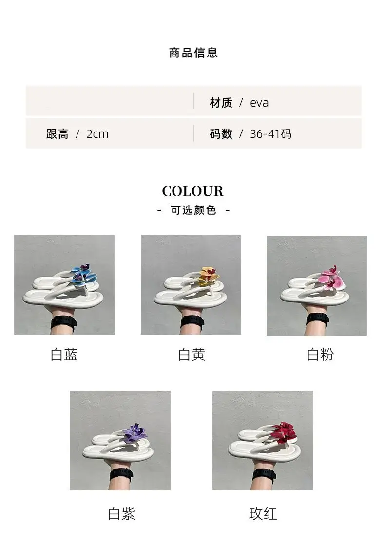 Women's White Floral Sandals Thick Non-Slip — feature 1