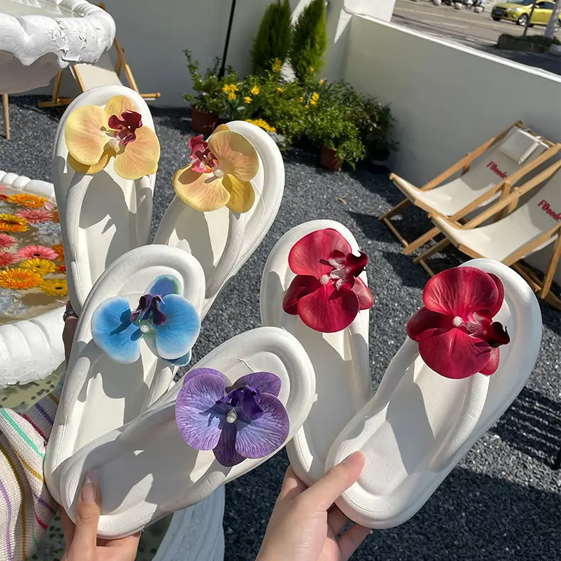 Women's White Floral Sandals Thick Non-Slip — feature 3
