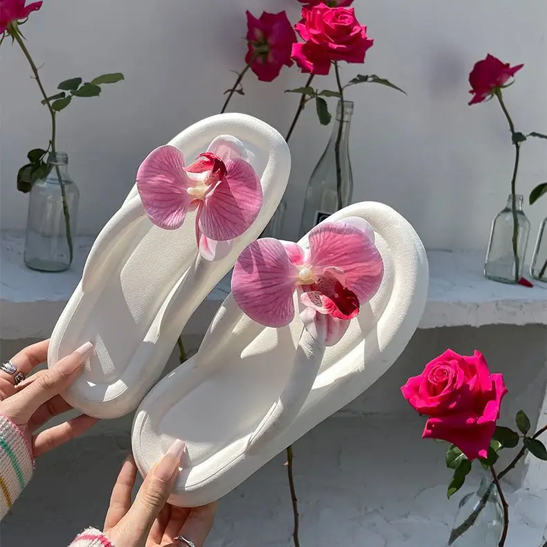 Women's White Floral Sandals Thick Non-Slip — feature 5