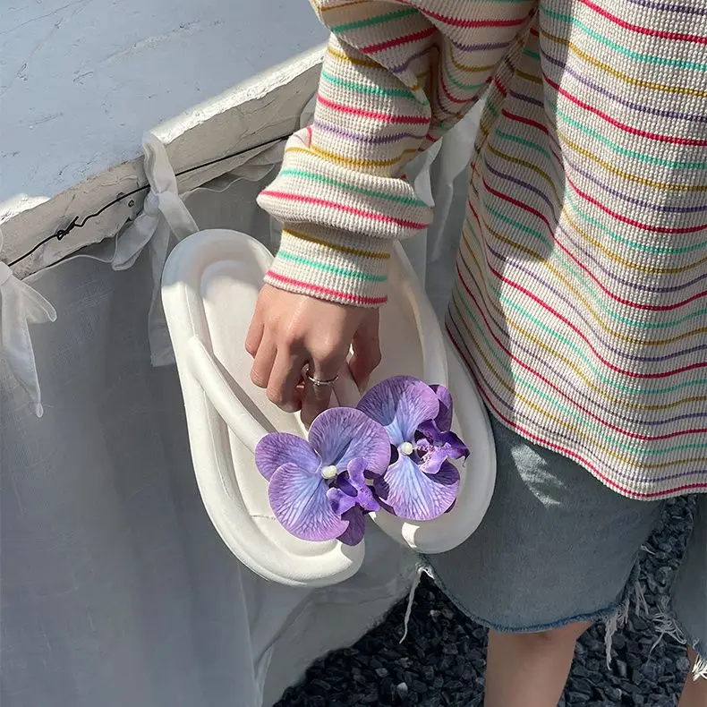 Women's White Floral Sandals Thick Non-Slip — feature 8