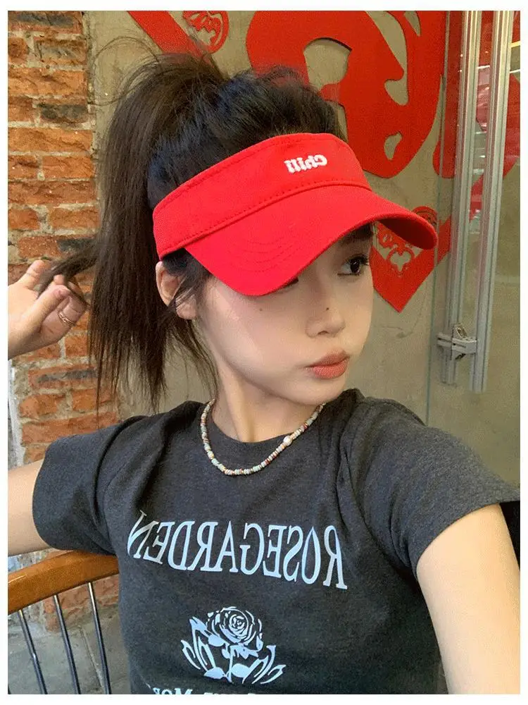 Women's American Retro Letter Cap Sunscreen Hat — feature 2