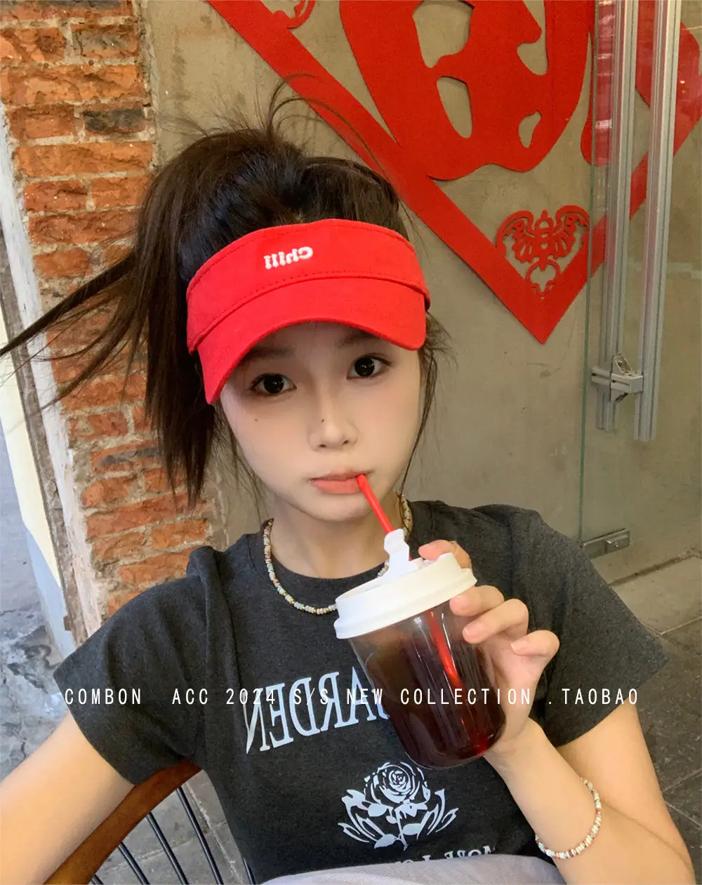 Women's American Retro Letter Cap Sunscreen Hat — feature 4