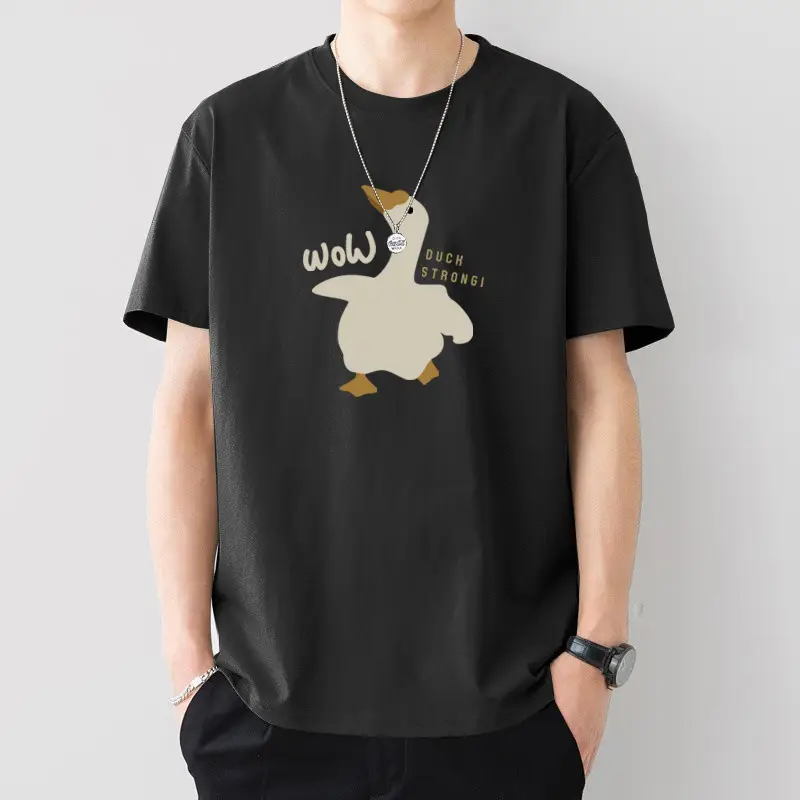 Men Printed T-Shirt White Loose Summer Casual - Image 13