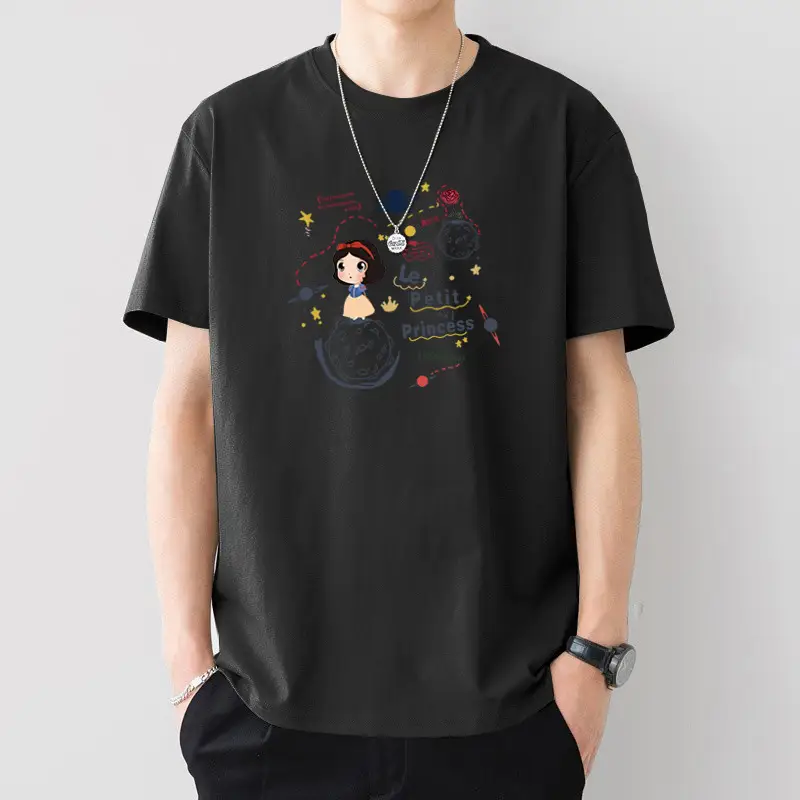 Men Printed T-Shirt White Loose Summer Casual - Image 19