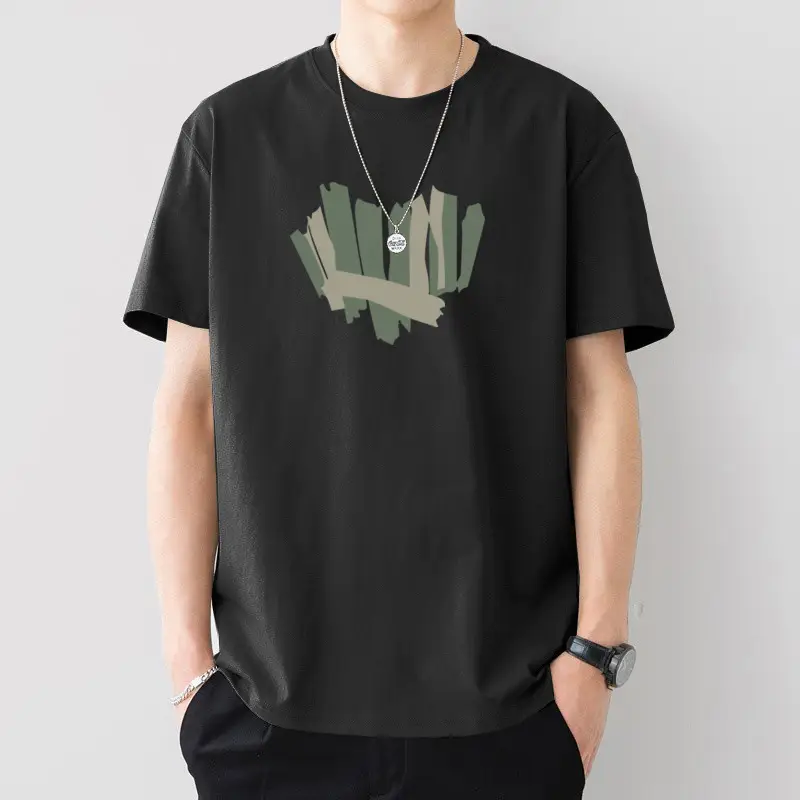 Men Printed T-Shirt White Loose Summer Casual - Image 21