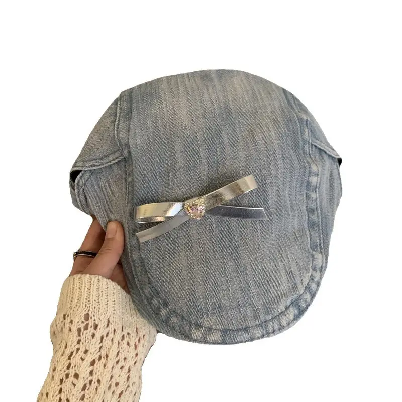 Women's Y2K Denim Bowknot Cap Summer 2026 - Image 9