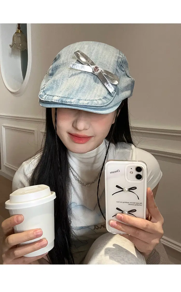 Women's Y2K Denim Bowknot Cap Summer 2026 — feature 10