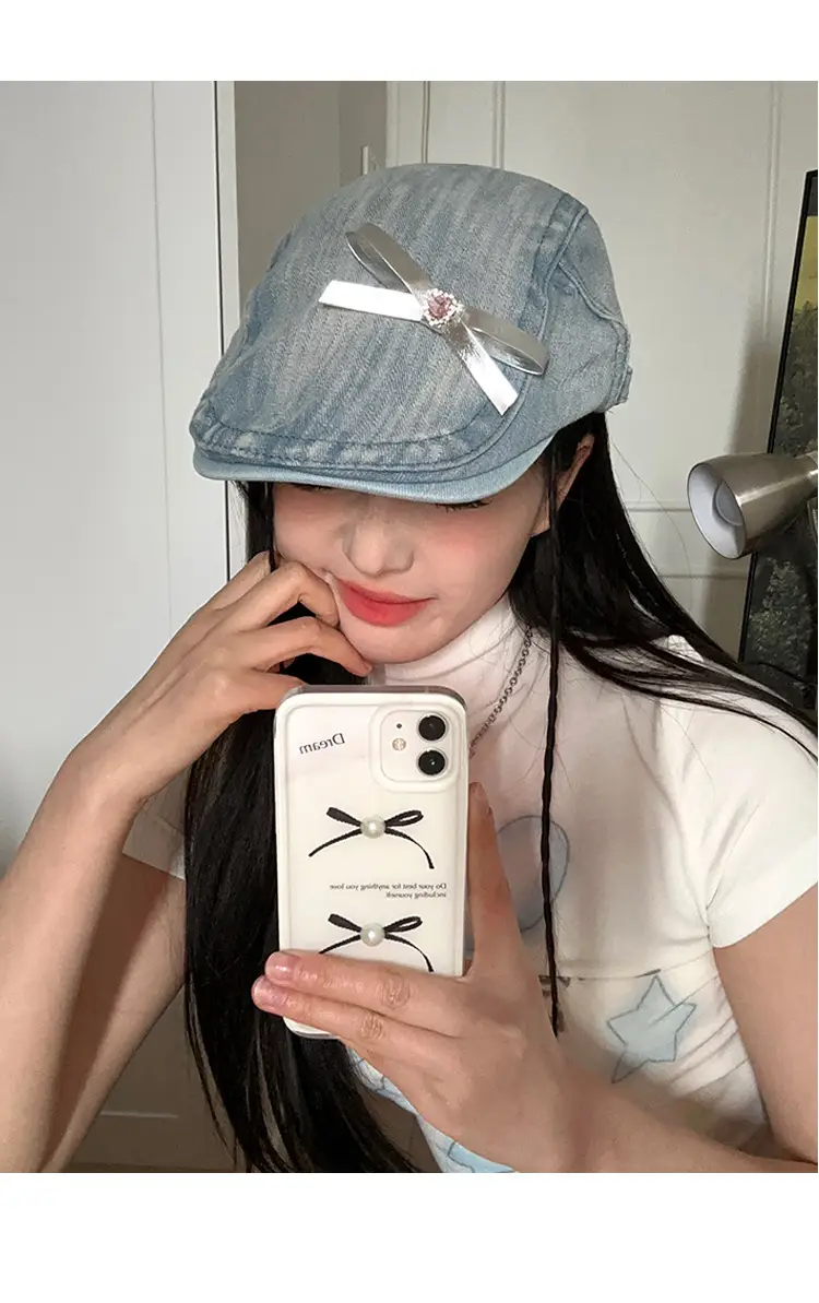 Women's Y2K Denim Bowknot Cap Summer 2026 — feature 7