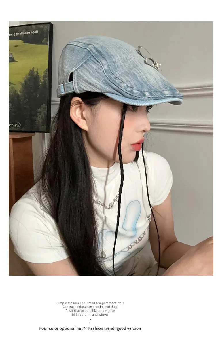 Women's Y2K Denim Bowknot Cap Summer 2026 — feature 8