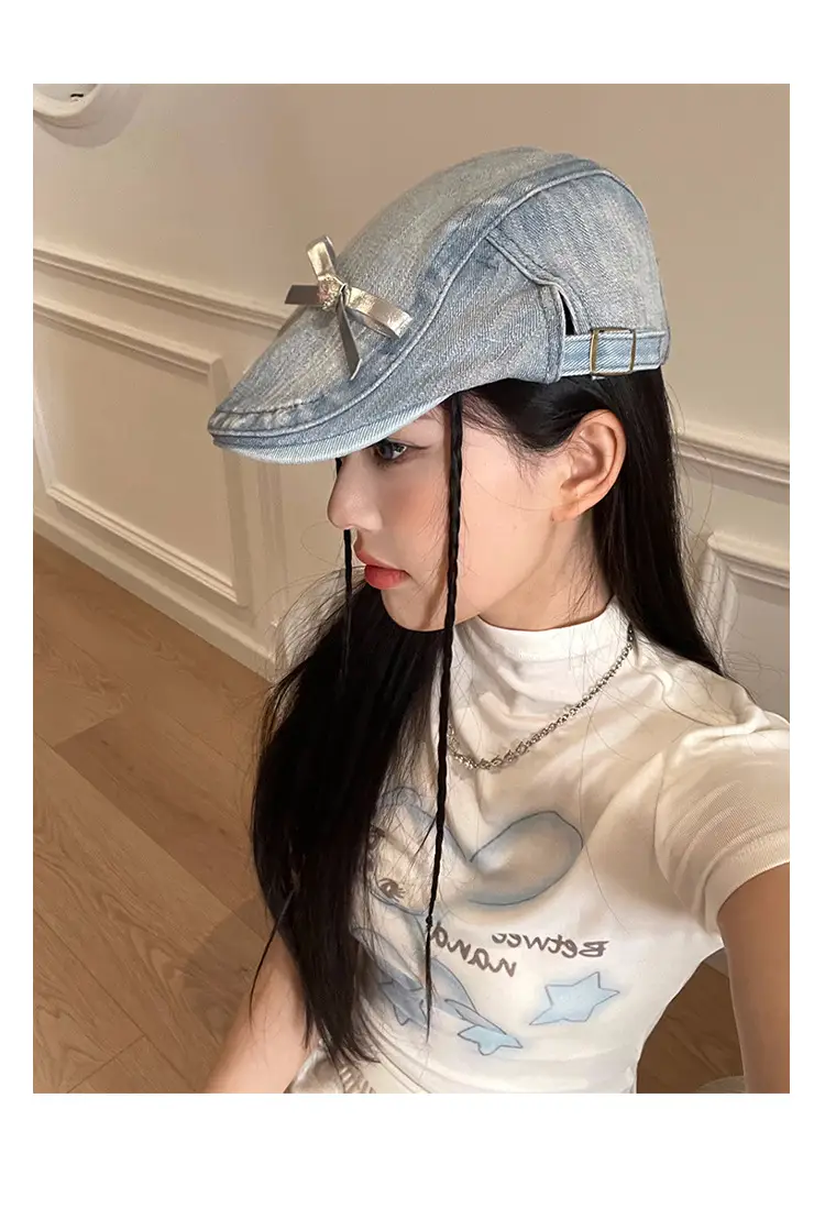 Women's Y2K Denim Bowknot Cap Summer 2026 — feature 9